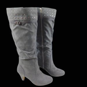 Women's Bella Vita Grey Knee High Heeled Boots sz 7.5